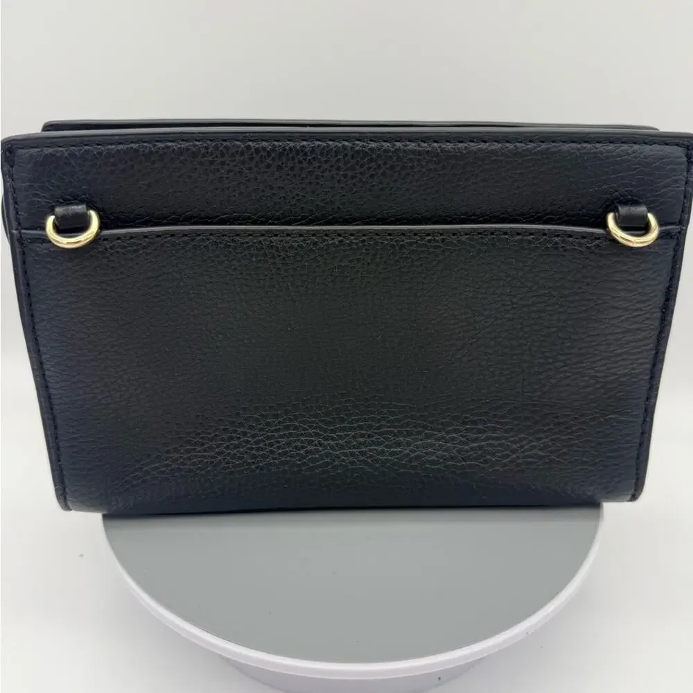 Michael Kors Valerie Small Pebbled Leather Crossbody - Black/Gold